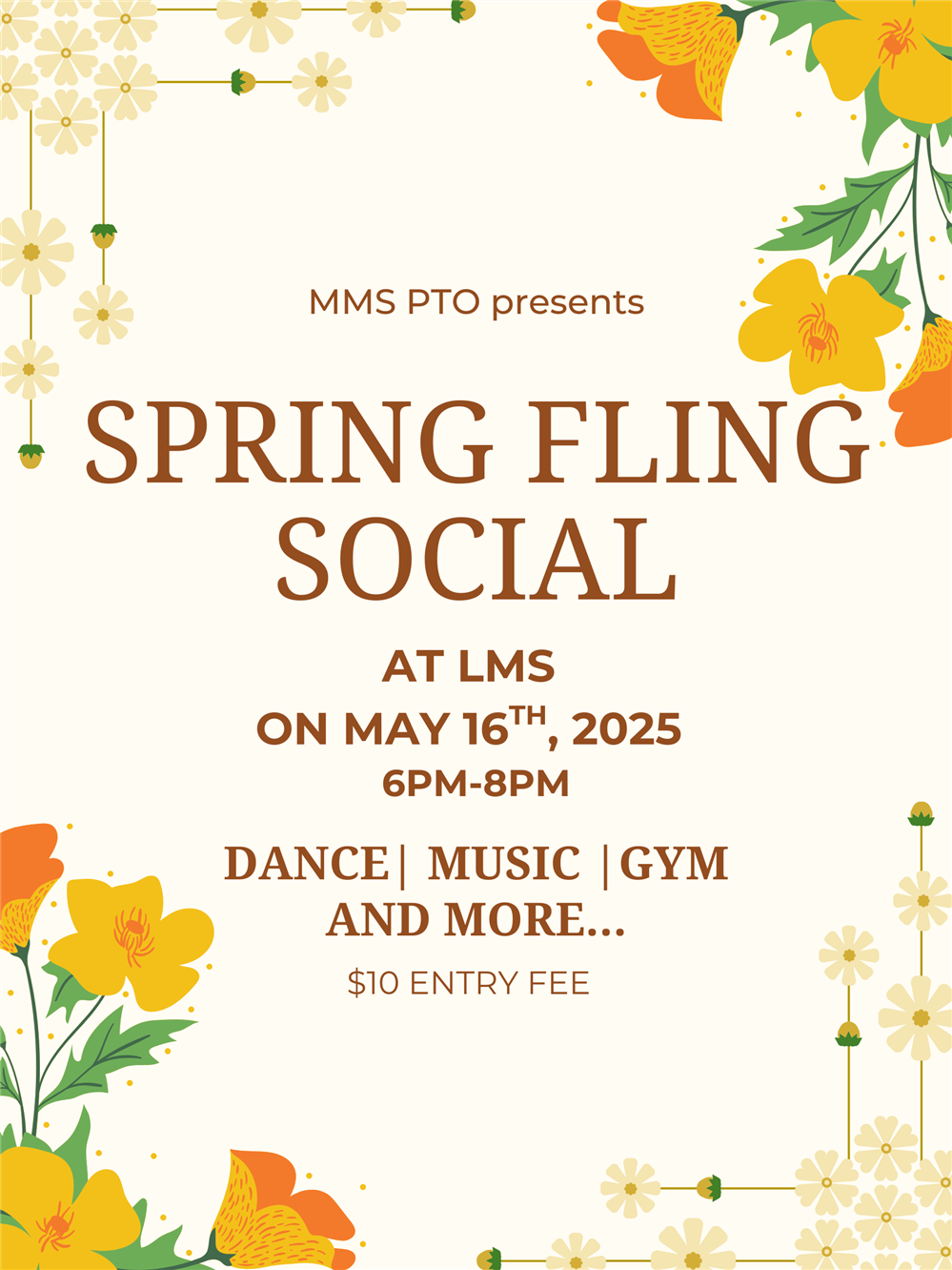  LMS Spring Fling Social Flyer